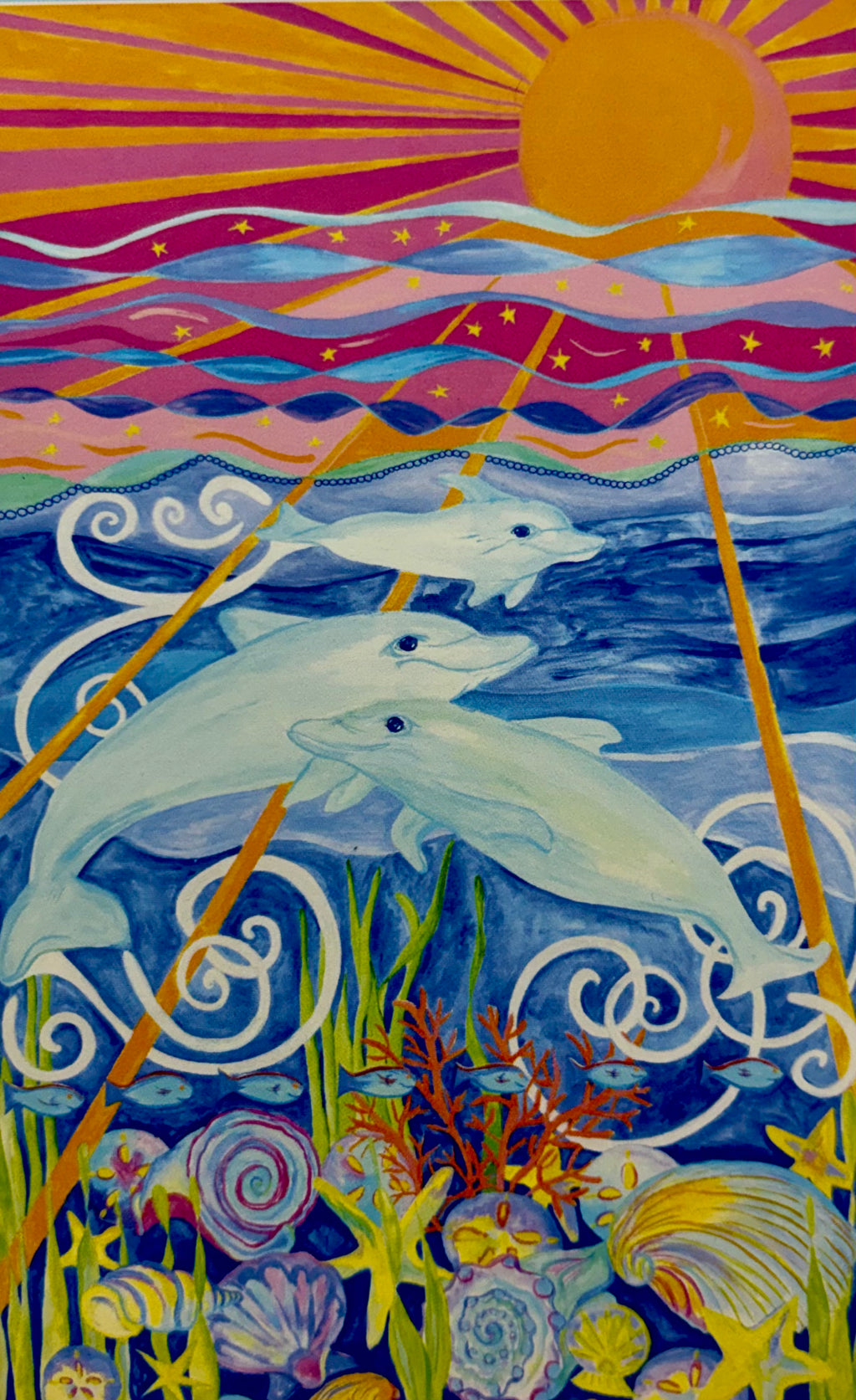 Notecard - Dolphin Family
