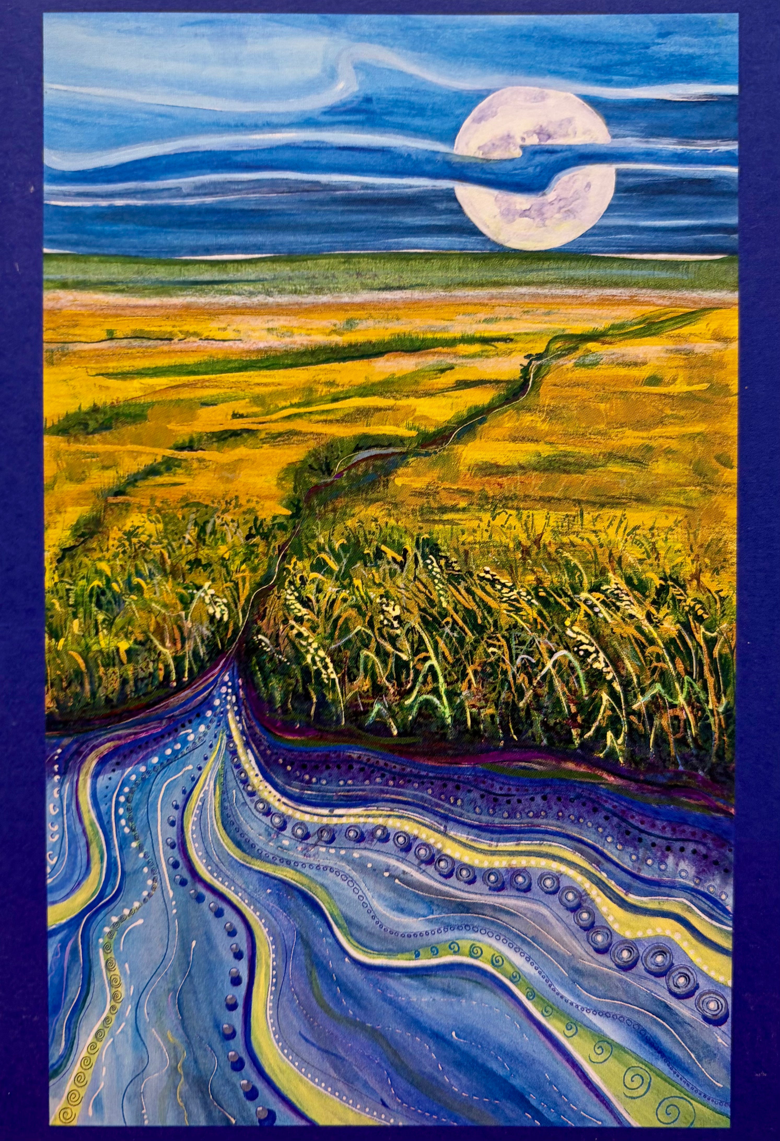 Notecard - Rice Fields at Moonlight